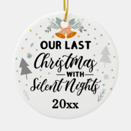 最後のクリスマスと夜の静か超音波写真 セラミックオーナメント