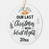 最後のクリスマスと夜の静か超音波写真 セラミックオーナメント (左)