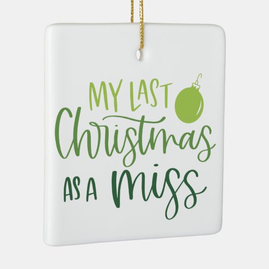 最後のクリスマスの緑恋しく思のカスタム写真 セラミックオーナメント (右)
