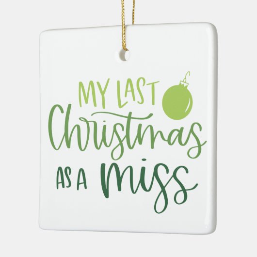 最後のクリスマスの緑恋しく思のカスタム写真 セラミックオーナメント (左)