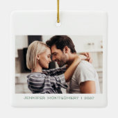 最後のクリスマスの緑恋しく思のカスタム写真 セラミックオーナメント (裏面)