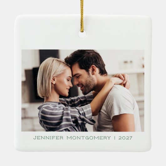 最後のクリスマスの緑恋しく思のカスタム写真 セラミックオーナメント (裏面)