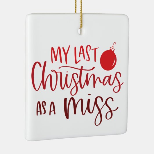 最後のクリスマスを赤恋しく思い写真とカスタムして セラミックオーナメント (右)