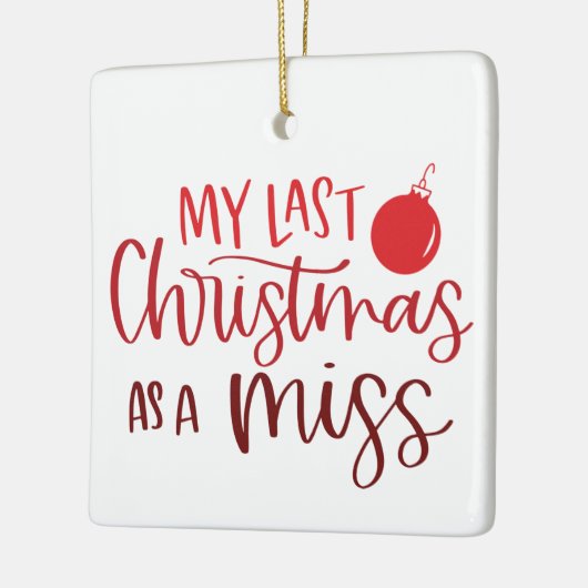 最後のクリスマスを赤恋しく思い写真とカスタムして セラミックオーナメント (左)