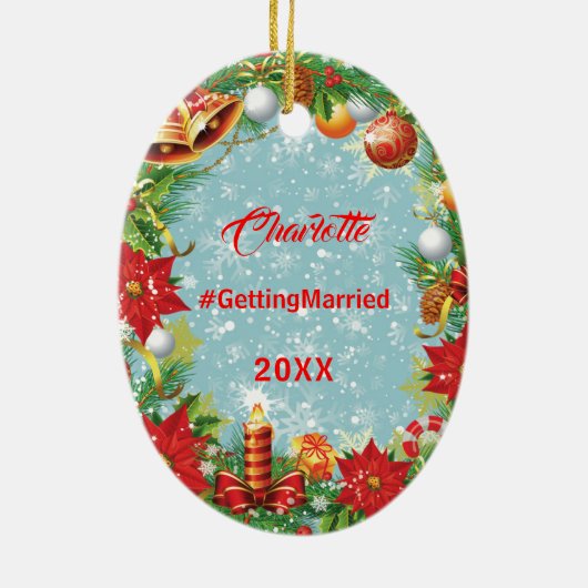 最後のクリスマスアザ恋しく思フェスティバルクリスマスリース セラミックオーナメント (裏面)