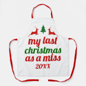 「最後のクリスマス恋しく思は赤鹿 エプロン (正面)