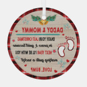 最後のクリスマス楽しむにパパとママ ガラスオーナメント (裏面)