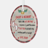 最後のクリスマス楽しむにパパとママ ガラスオーナメント (正面左)