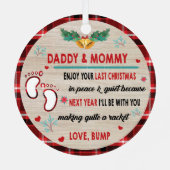 最後のクリスマス楽しむにパパとママ メタルオーナメント (裏面)