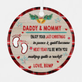 最後のクリスマス楽しむにパパとママ メタルオーナメント (正面)