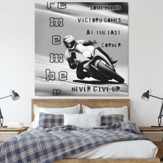 最後のコーナーでの勝利は決して与えモノに近づけない キャンバスプリント (インサイチュ (寝室))