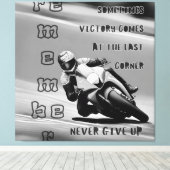 最後のコーナーでの勝利は決して与えモノに近づけない キャンバスプリント (インサイチュ (ウッドフロア))