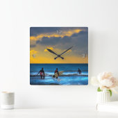 最後のサーフィン スクエア壁時計 (ホーム)