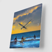 最後のサーフィン スクエア壁時計 (傾斜)