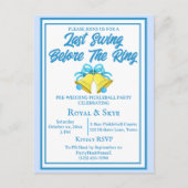 最後のスイングがリングや輪ピックル結婚ボールの青 ポストカード (正面)