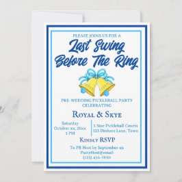 最後のスイングがリングや輪ピックル結婚ボールの青 招待状