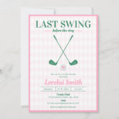 最後のスイングの前にリングや輪ゴルフブライダルシャワー 招待状 (正面)