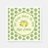 最後のスイングの前にリングや輪セージとクリーム結婚ズ スタンダードカクテルナプキン (正面)