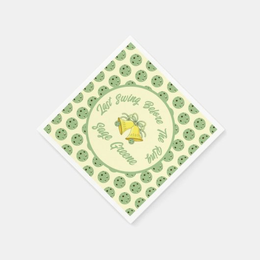 最後のスイングの前にリングや輪セージとクリーム結婚ズ スタンダードカクテルナプキン