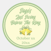 最後のスイングの前にリングや輪セージとクリーム結婚ズ ラウンドシール (正面)