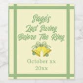 最後のスイングの前にリングや輪セージとクリーム結婚ズ ワインラベル (シングルラベル)