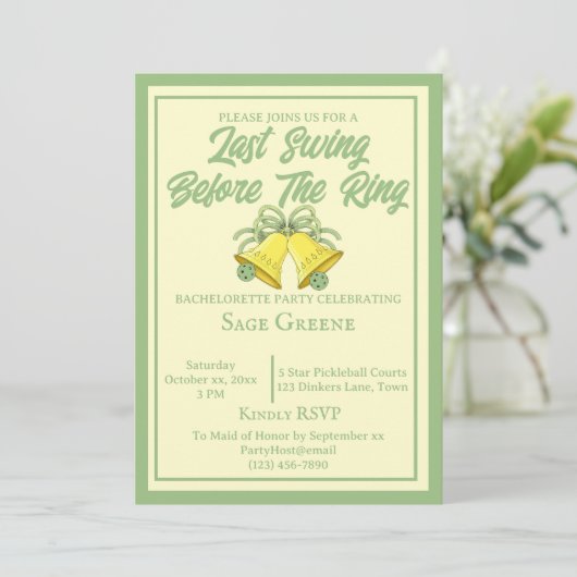 最後のスイングの前にリングや輪セージとクリーム結婚ズ 招待状 (スタンド正面)