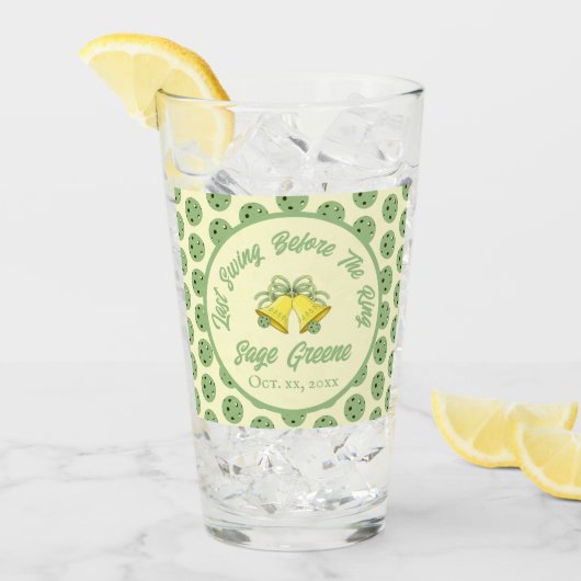 最後のスイングの前にリングや輪セージ&クリームピックボール タンブラーグラス (アイス正面)