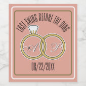 最後のスイングの前にリングや輪バチェロレッテほこりっぽいバラ ワインラベル (シングルラベル)