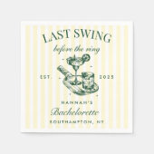 最後のスイングの前にリングや輪ピックルボールバッハ週末 スタンダードカクテルナプキン (正面)