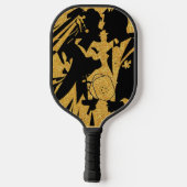 最後のスイングの前にリングや輪ブラックと金ゴールド結婚ズ ピックルボールラケット (裏面)