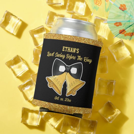 最後のスイングの前にリングや輪ブラックと金ゴールド結婚ズ 缶クーラー (インサイチュ 夏)