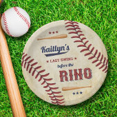 最後のスイングはリングや輪前！野球ブライダルシャワー ペーパープレート