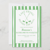 最後のスイングゴルフカントリークラブのバチェロレッテ週末 招待状 (正面)