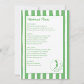 最後のスイングゴルフカントリークラブのバチェロレッテ週末 招待状 (裏面)