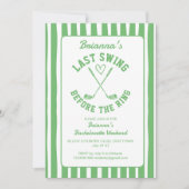 最後のスイングゴルフカントリークラブのバチェロレッテ週末 招待状 (正面)