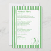 最後のスイングゴルフカントリークラブのバチェロレッテ週末 招待状 (裏面)