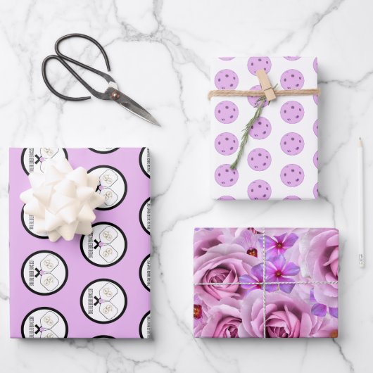 最後のスイング、結婚式前のピックルボール ラッピングペーパーシート (正面)