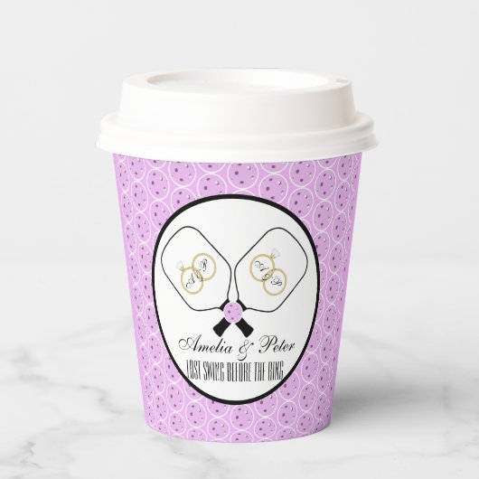 最後のスイング、結婚式前のピックルボール 紙コップ (正面)