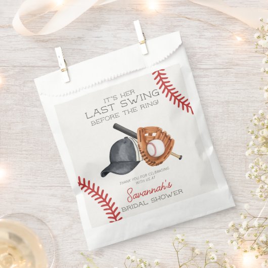 最後のスイング、結婚指輪の前に！ フェイバーバッグ (クリップ留めされた状態)