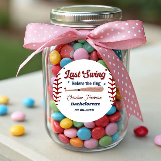 最後のスイング、結婚指輪の前に　野球の花嫁 ラウンドシール