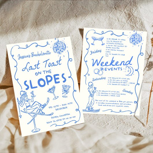 最後のスキー場での乾杯 バチェロレッテウィークエンド 招待状