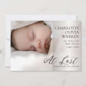 最後のスクリプト4フォトベビーピンク誕生 案内状 (正面)