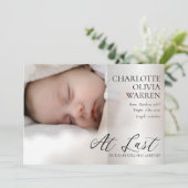 最後のスクリプト4フォトベビーピンク誕生 案内状 (スタンド正面)