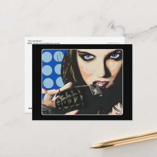 『最後のストロー絵を描』は ポストカード (正面/裏面インサイチュ)