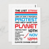 最後のストロー、気候変動の会議ポイント ポストカード (正面/裏面)