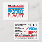 最後のストロー、気候変動の会議ポイント 名刺 (正面/裏面)