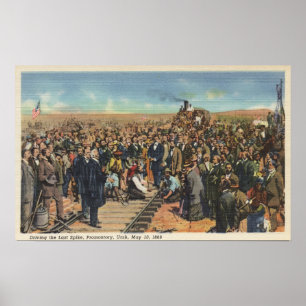 最後のスパイクの駆動 – 鉄道線路 ポスター