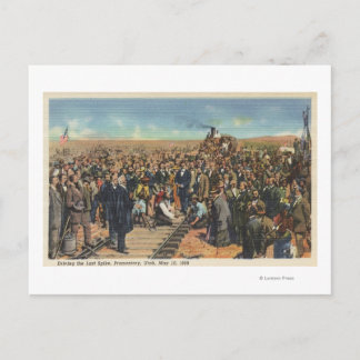 最後のスパイクを打つ - 鉄道の軌道 ポストカード