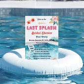 最後のスプラッシュプールをテーマにしたバチェロレッテブライダルシャワー 招待状