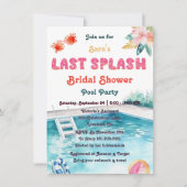 最後のスプラッシュプールをテーマにしたバチェロレッテブライダルシャワー 招待状 (正面)